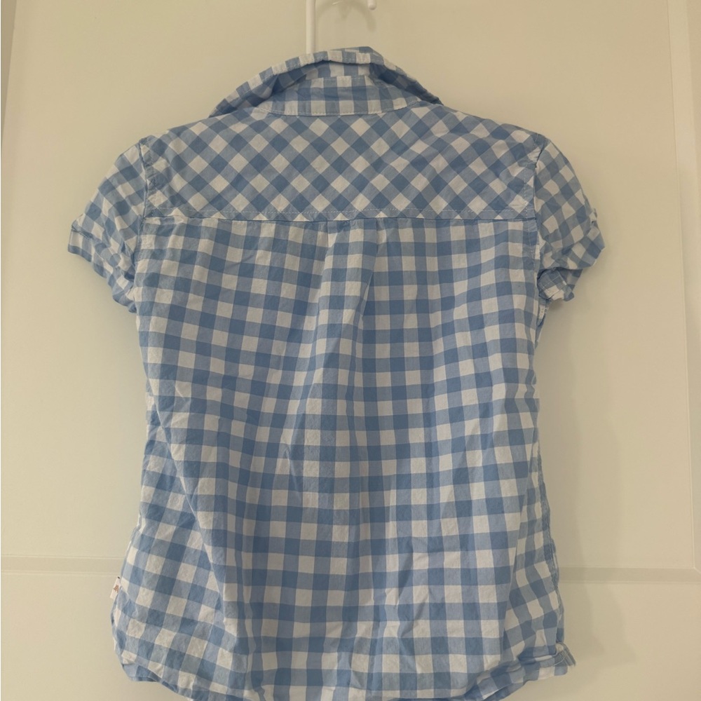 Tommy Bahama Blue & White Gingham Button-Down Shirt - Kids - Picture 2 of 3